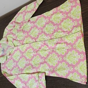 Malabar Bay Cotton Print Sleep Shirt Night Gown Organic Cotton Small